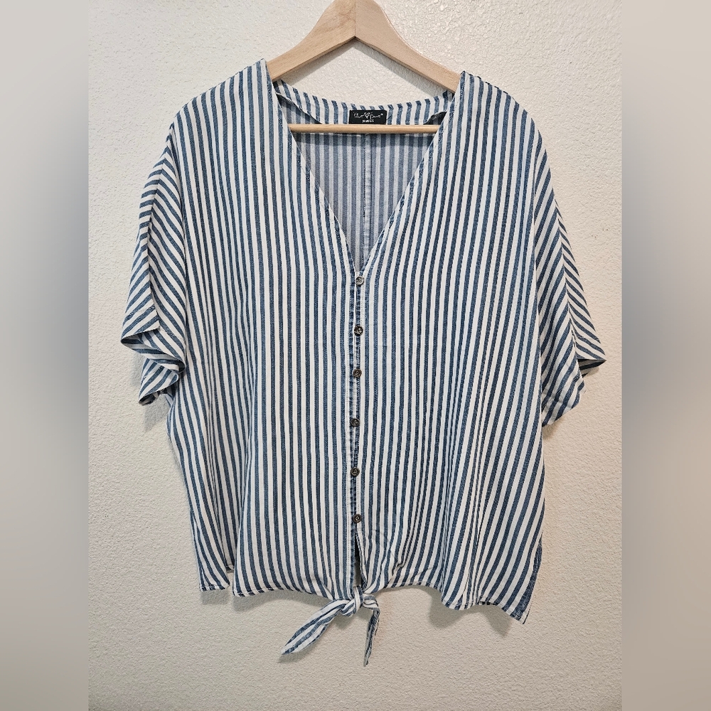 Velvet Heart Pinstripe Button Down Shirt